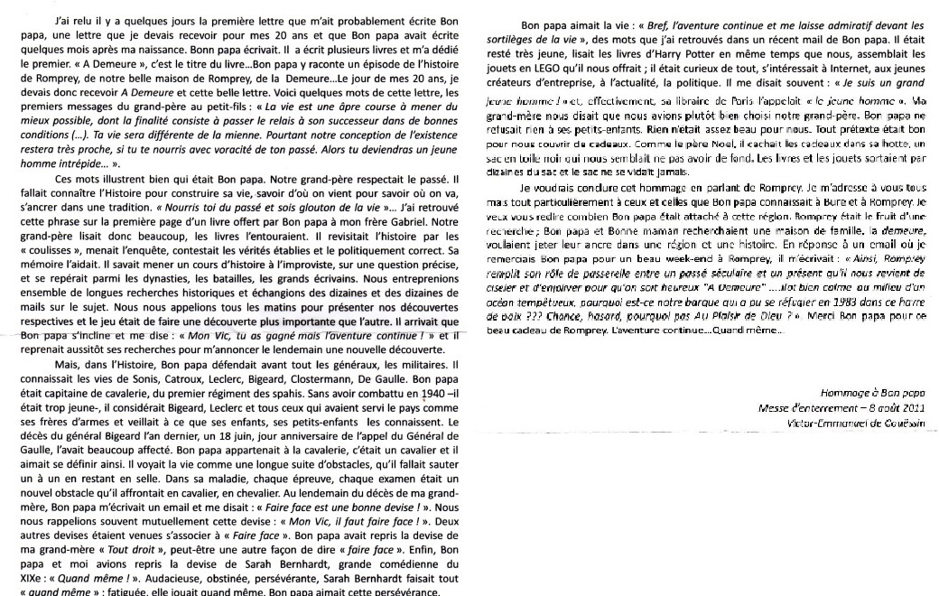 Couessin-Victor-obseques-Association "Le Paris du Nord"  協會 "北部巴黎-Thierry-Prouvost-蒂埃里•普罗沃