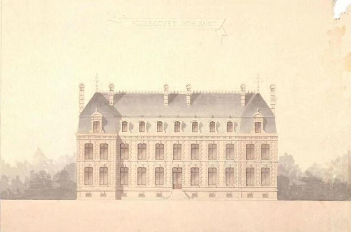 Elévation de la façade de la propriété de M. Henri Saint, dressé par Delefortrie, [s.d.]  (AD Somme ; 13 Fi 61).