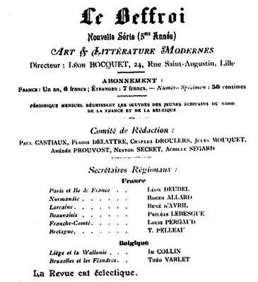 BIBLIOGRAPHIE DE LA REVUE LE BEFFROI (3e partie)